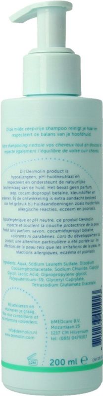 Dermolin - Zeepvrije Shampoo - Hypoallergeen - pH-Huidneutraal - 250ml