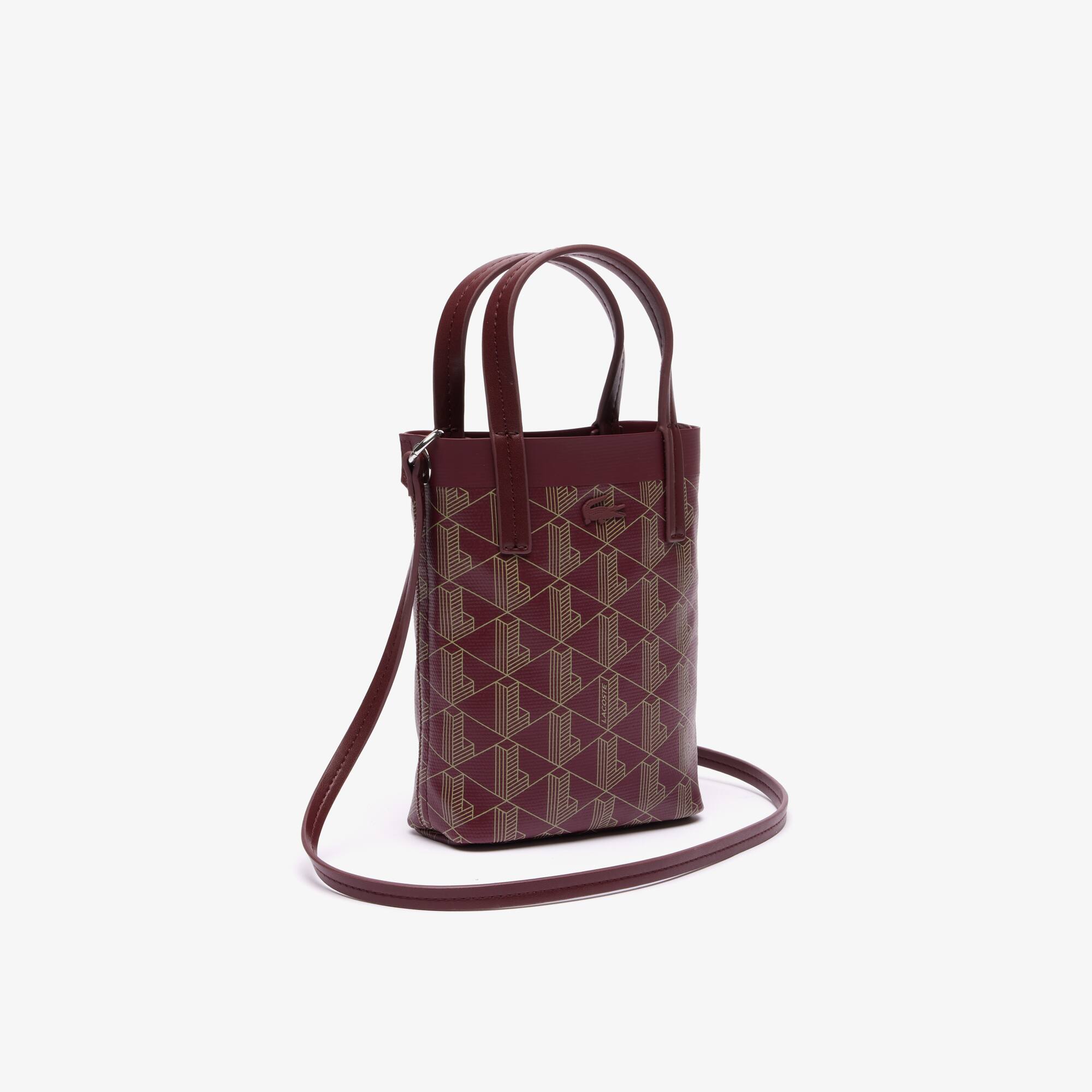 Mini sac cabas Zely monogramme en toile enduite Sacs à bandoulière - Rouge - Lacoste - Femme