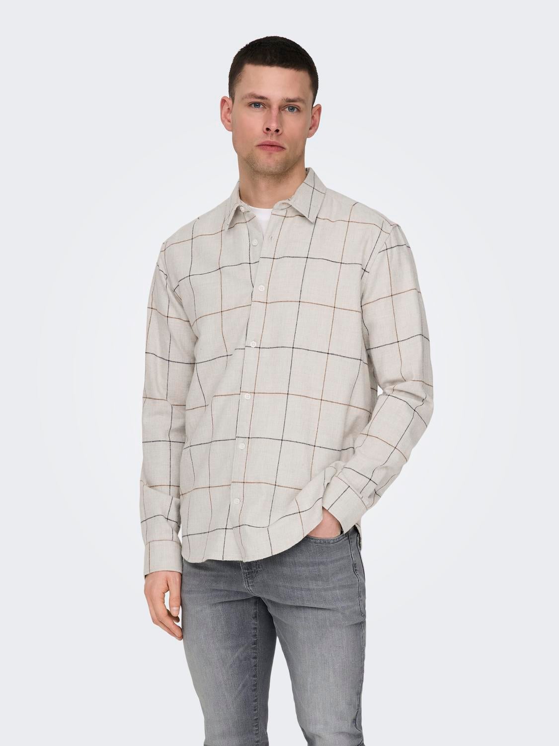 ONSLARS Hemd Light Grey Melange