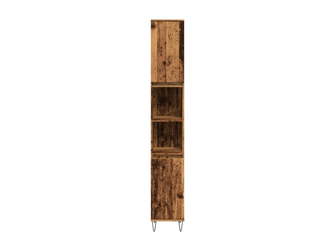 Armoire de salle de bain vieux bois 30x30x190cm bois ingénierie