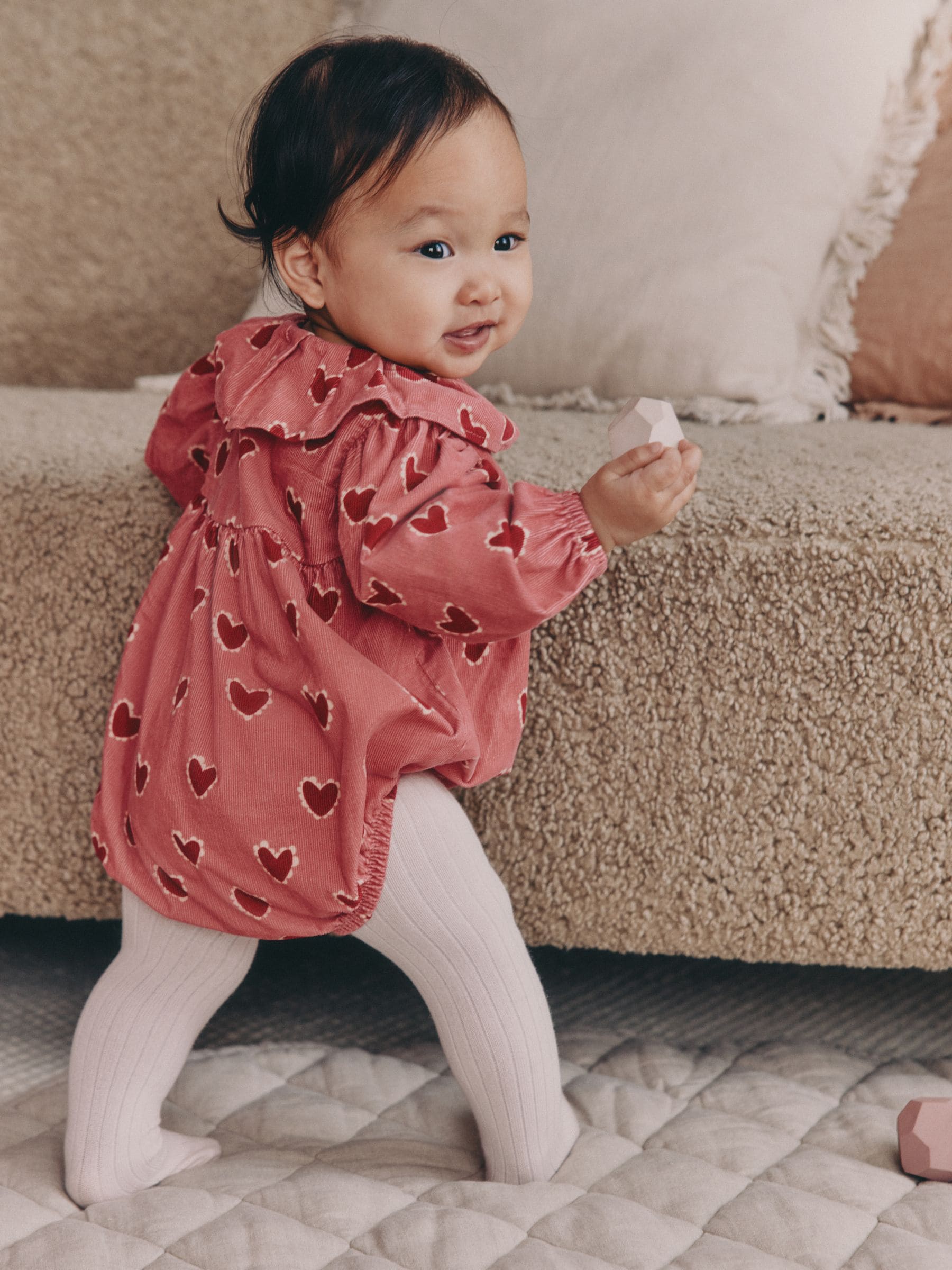 Rood/roze met hartjes - Babyrompers met bloemenprint Set 2 -delig met maillot (0mnd -3jr)