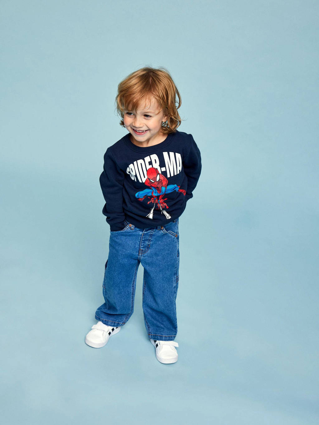NAME IT Spider-Man sweater NMMJOX met printopdruk donkerblauw
