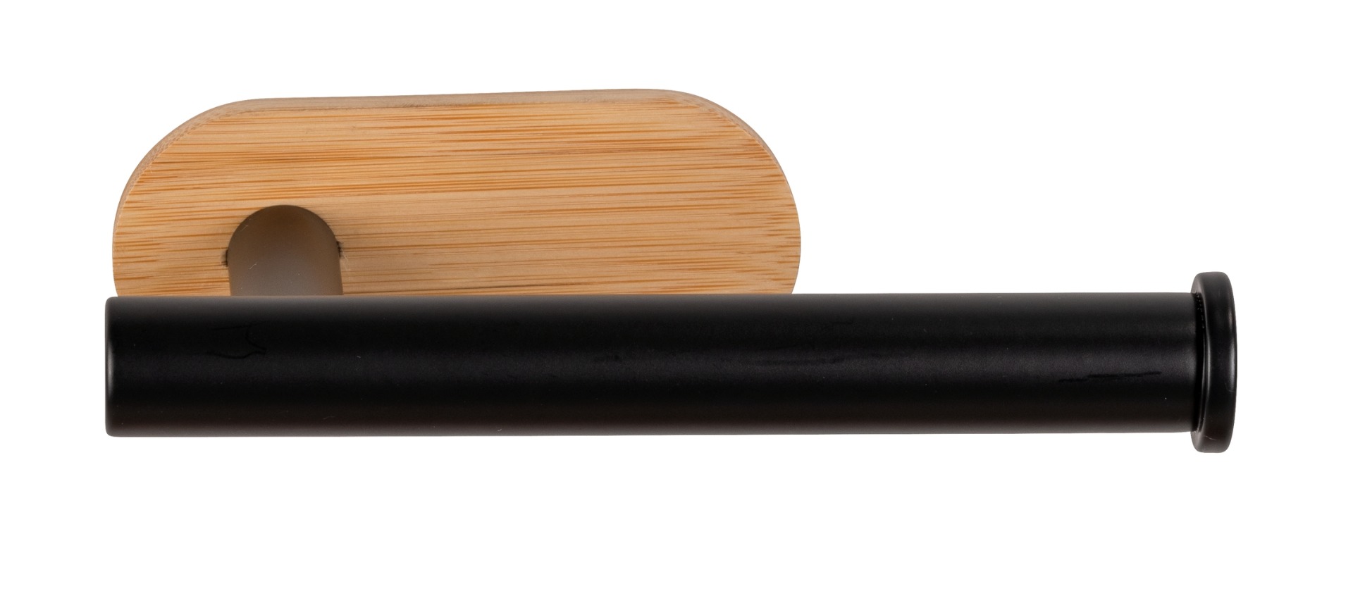 Wenko Orea Turbo-Loc Bamboo toiletrolhouder zwart mat