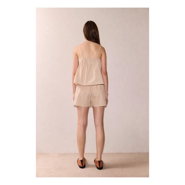 Deiji Studios Ensemble Strap Rayures Popeline de Coton Bio | Sable