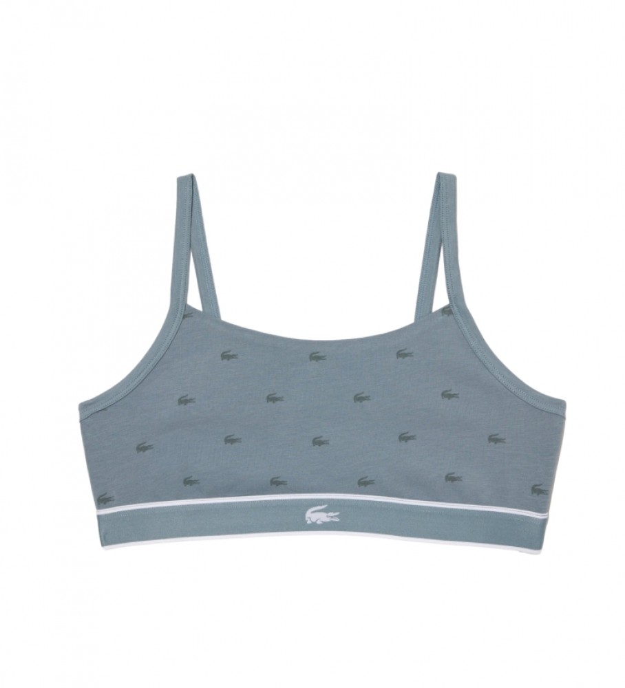 Sutiã esportivo Lacoste cinza estampado