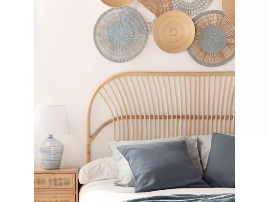 Tête de lit double en rotin naturel 160x111 cm-Doe