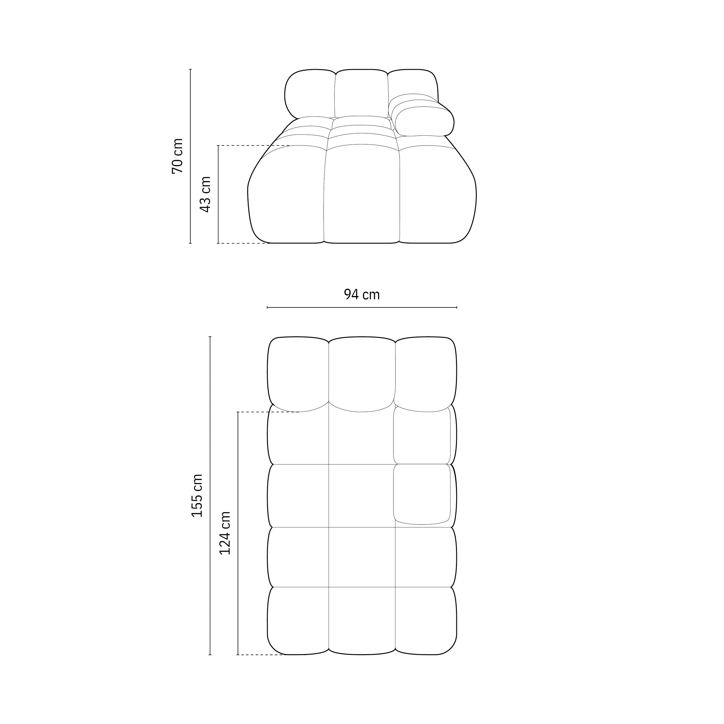 Milo Casa Tropea Modulair Bank Element - Chaise Longue Rechts - Donkergrijs