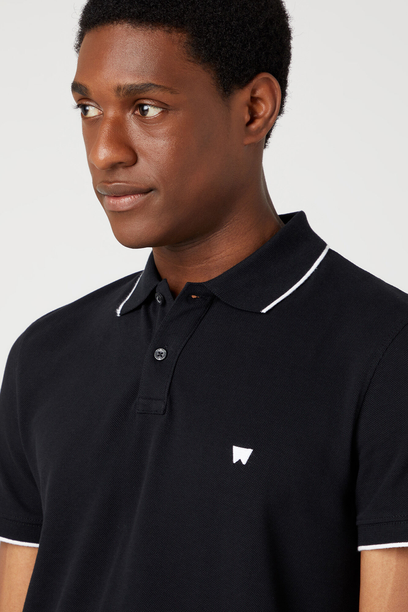 Camisa polo de manga curta padrão - Preta
