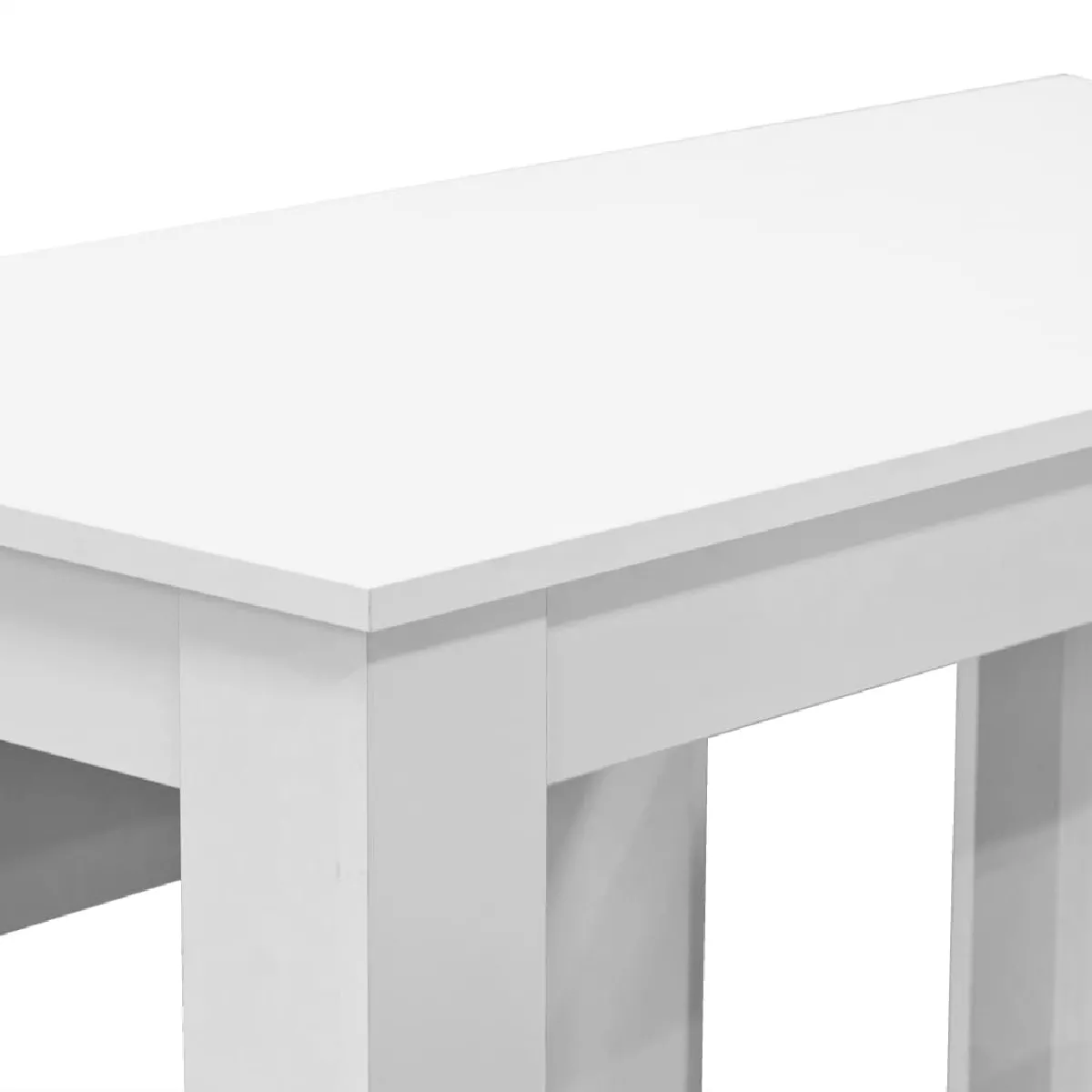 vidaXL Table de Salle à Manger et Bancs 3 pcs - Blanc