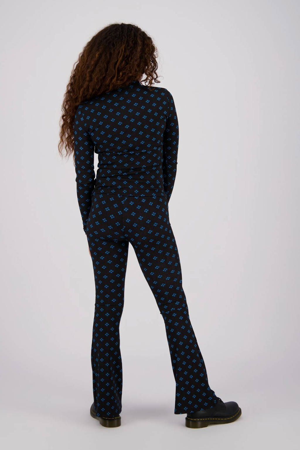 Raizzed longsleeve Mariena met all over print zwart/blauw