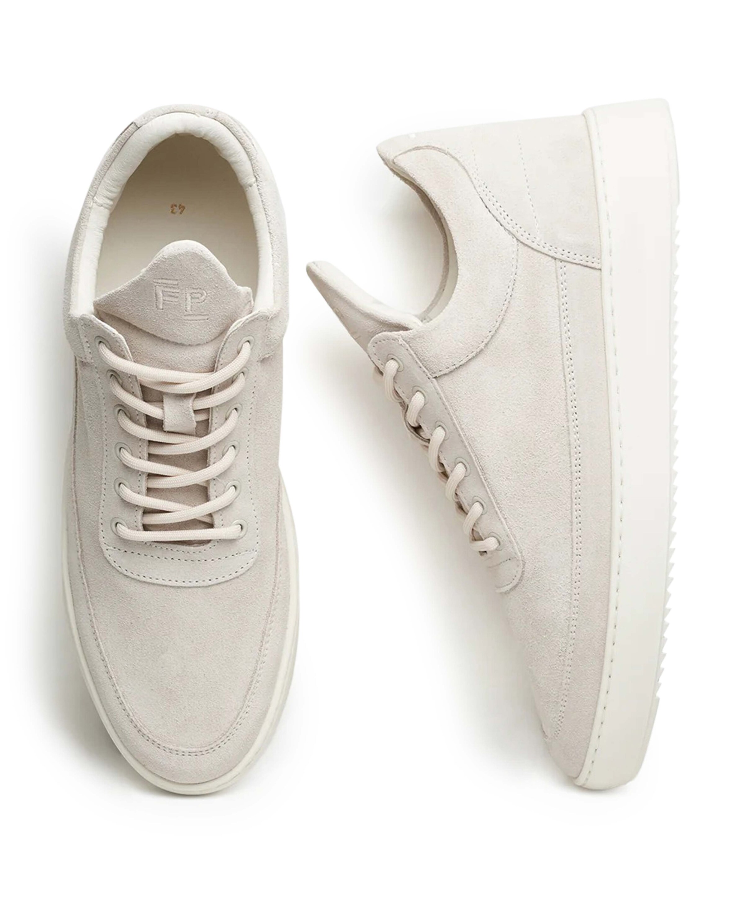 Filling Pieces Low Top Suede Organic heren sneakers ecru