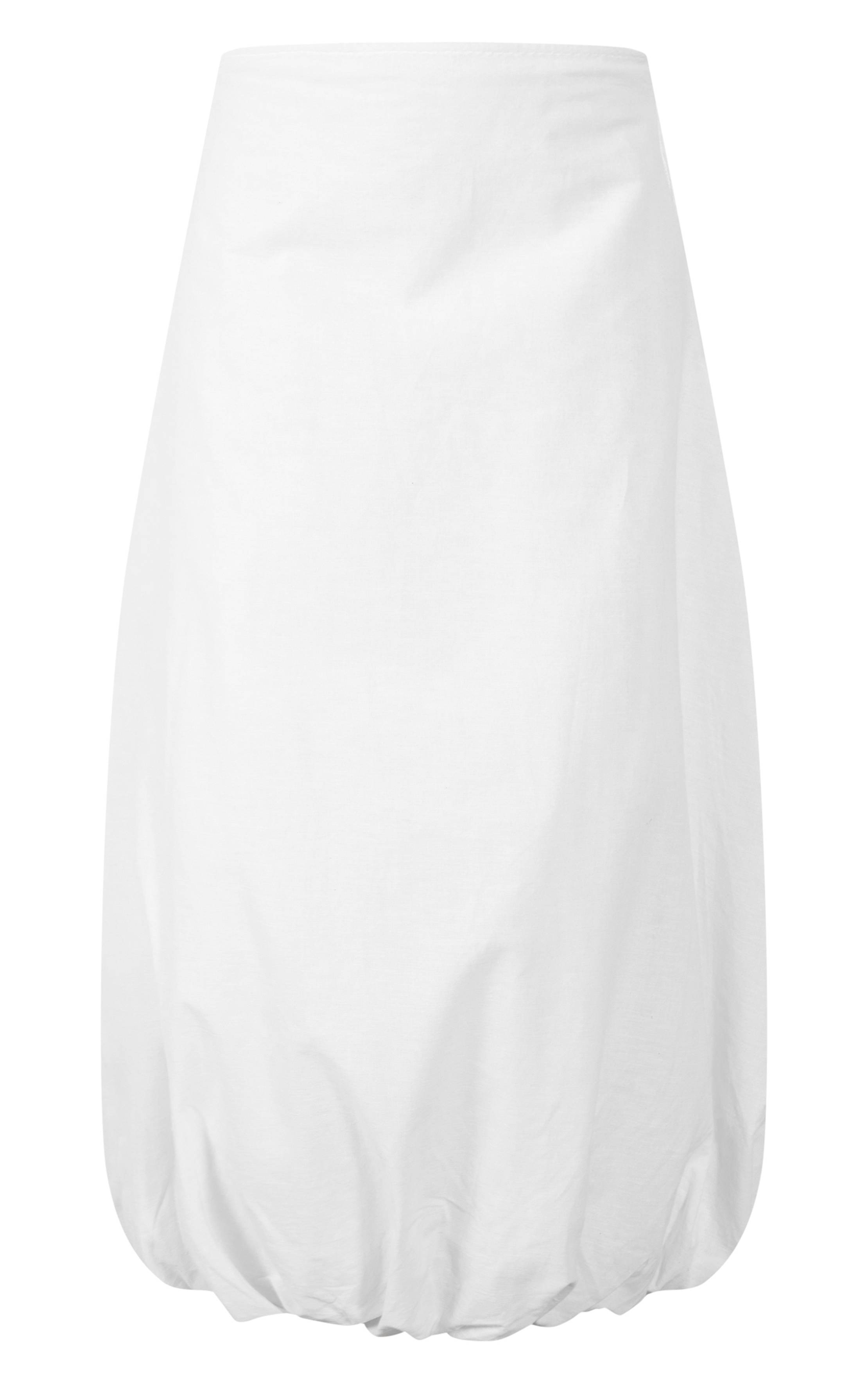 Blanc Jupe Longue Bouffante En Coton