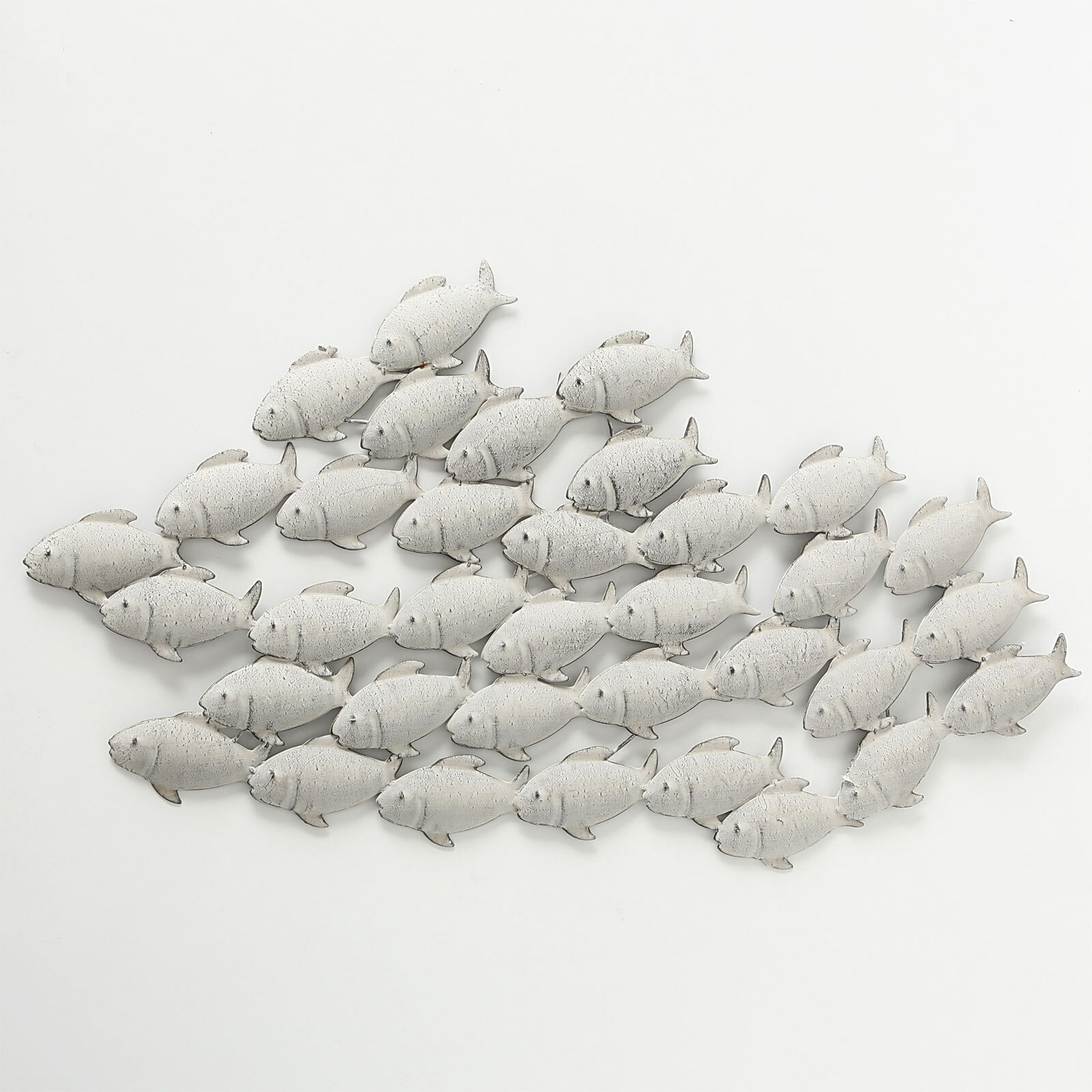 Wandbild FISCHSCHWARM Eisen grau
