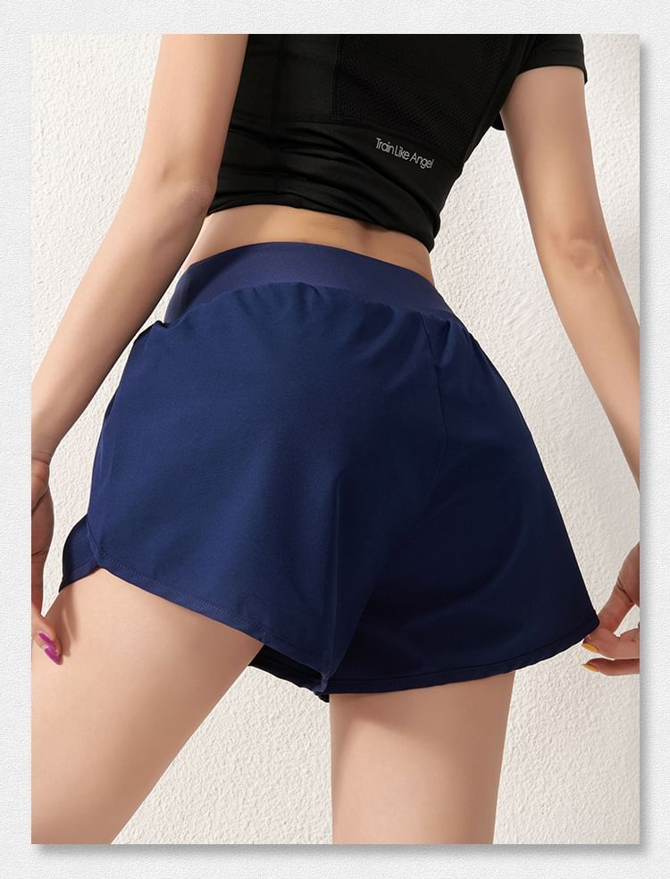 Dshe - Hoge taille, letters en split sweatshorts