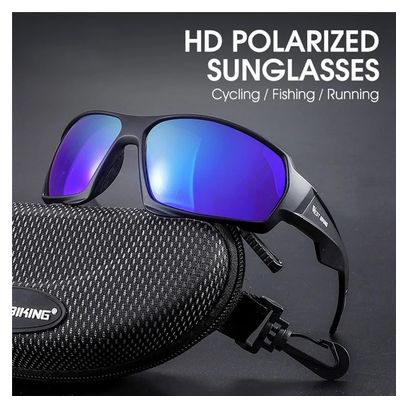 Lunettes de soleil polarisées anti-UV et anti-vent - noir