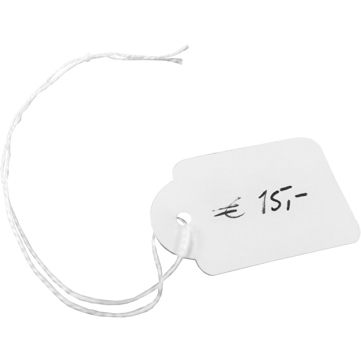 Hangetiket, met koord, 28x43mm, karton, wit