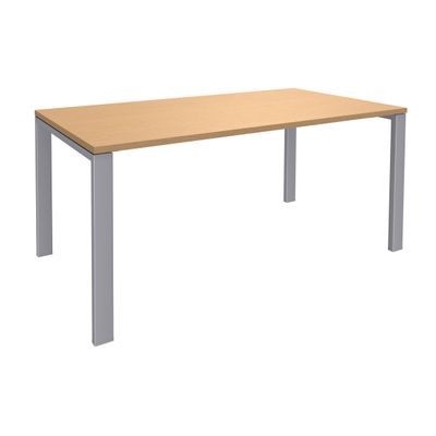 Bureau simple IRIS - L180 cm - Plan de départ - Pieds aluminium - plateau imitation Hêtre
