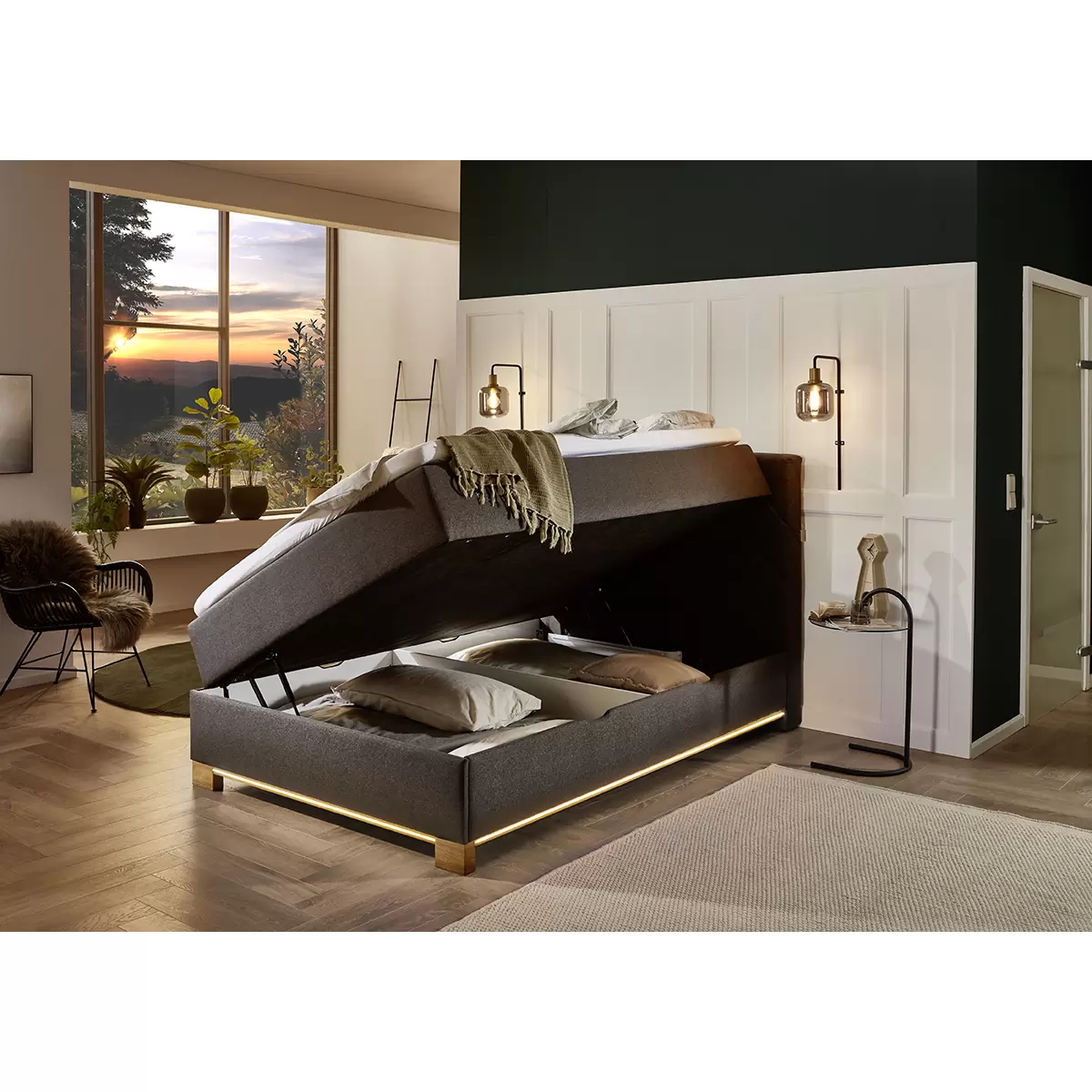 Boxspringbett Messina 120x200 Anthrazit