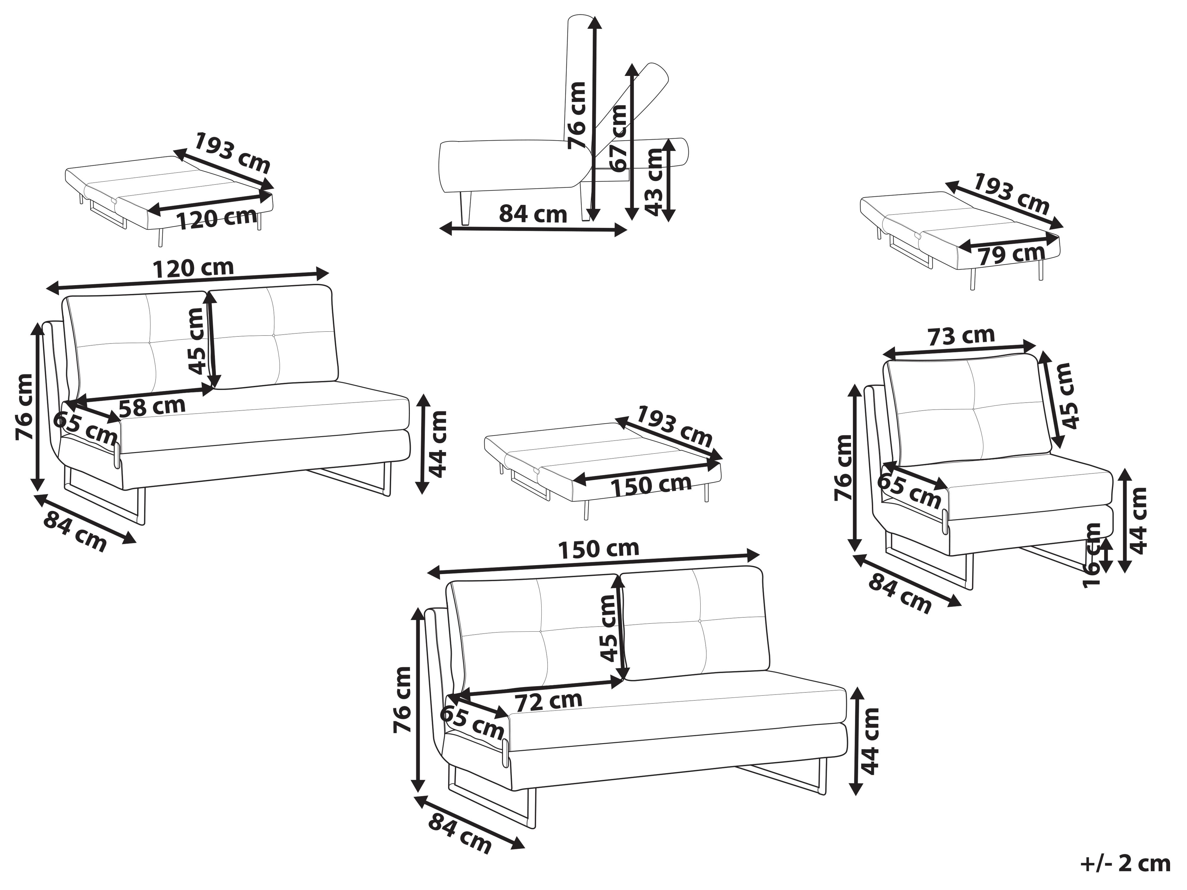 Bankenset 6-zits JERSLEV Stof Lichtbruin