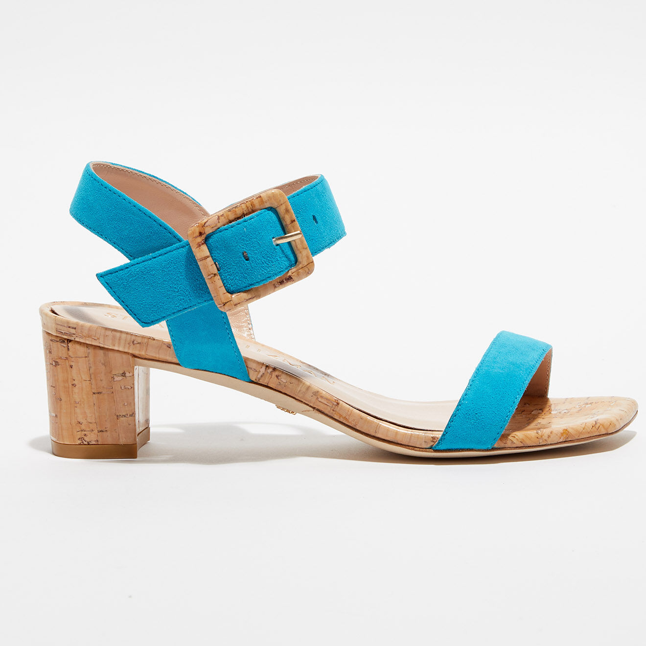 Stuart Weitzman Sandales en Velours de Cuir Alexandrine 50 caraïbe - Talon 5 cm