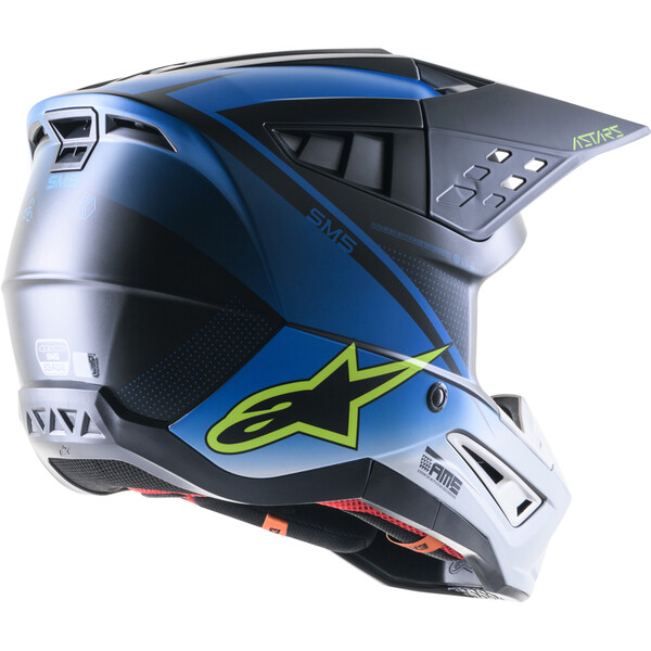 Alpinestars - Casque Supertech S-M5 Rayon Noir / Bleu / Blanc Mat