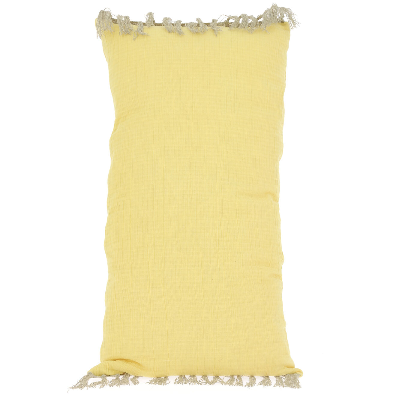En Fil d'Indienne Housse de coussin Wavy citron - 50x100 cm
