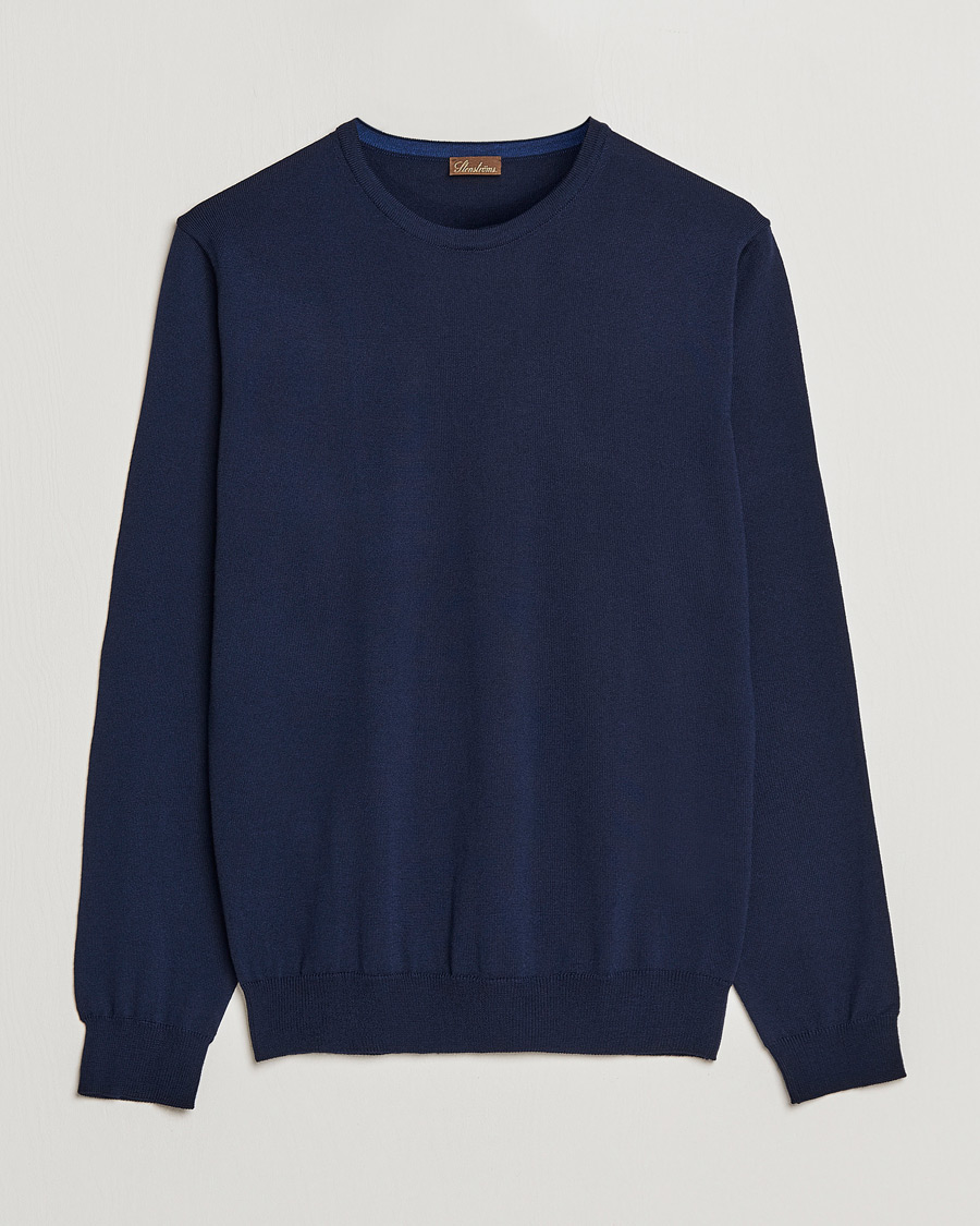 Stenströms Merino Crew Neck Navy