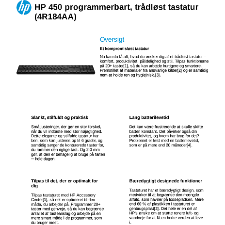HP 450 trådløst tastatur