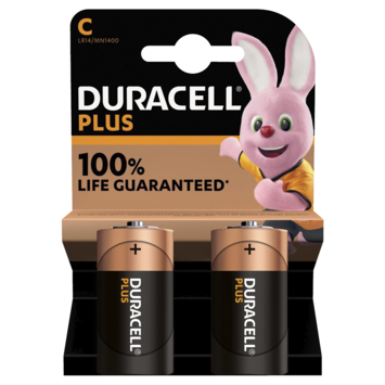 Duracell Batterij C Alkaline Plus 2 stuks
