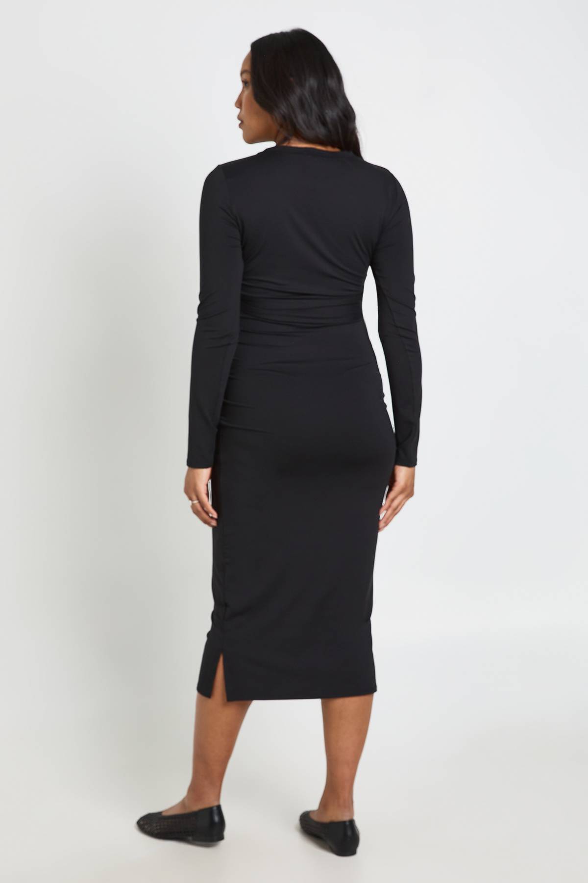 boohoo Robe Midi De Maternité Avec Taille Nouée