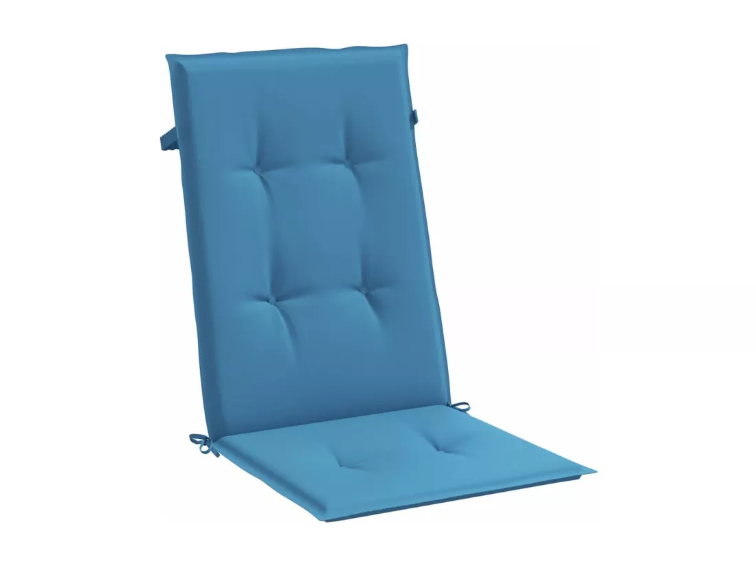 Coussins de chaise à dossier haut lot de 4 bleu mélangé tissu