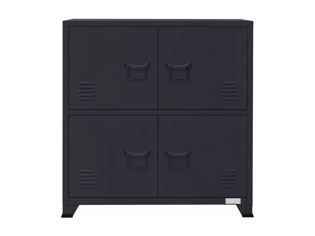 Armoire de bureau Armoire à dossiers en métal Armoire en acier avec étagères 75x40x80,5cm