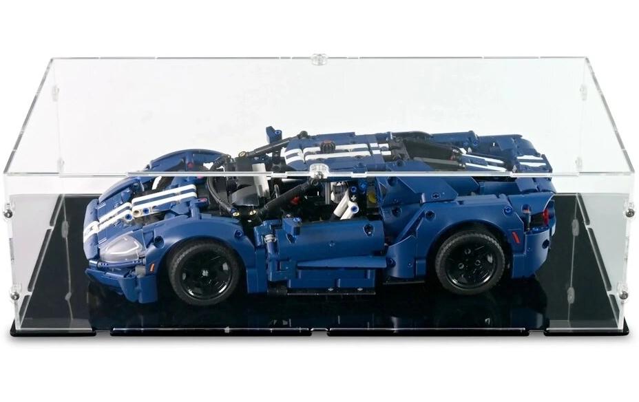 Baukasten Acryl-Display für LEGO 42154 Ford GT 2022Acry-Display-Box mit schwarzem Boden