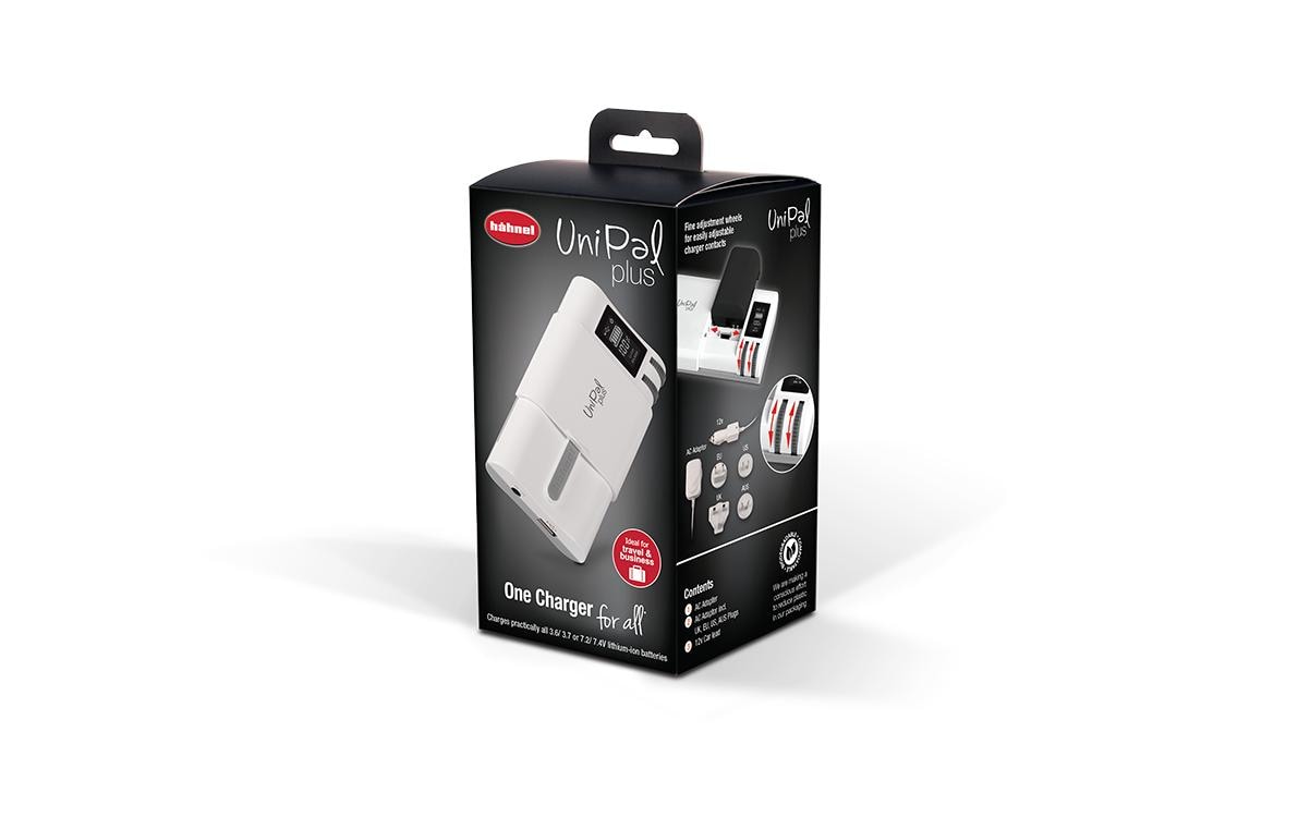 Ladegerät UniPal PlusUniversal Li-Ion Ladegerät mit USB Ausgang