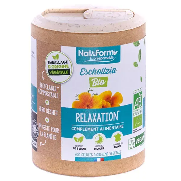 Nat & Form Eco-Friendly Organic Eschscholzia 200 cápsulas