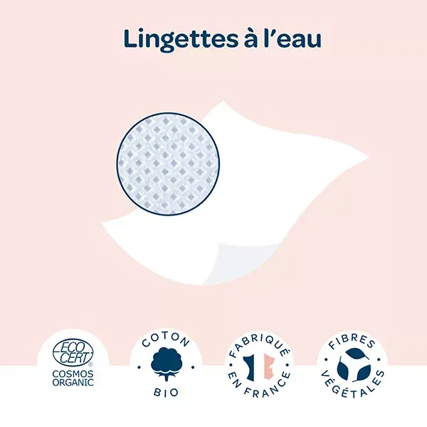 Biolane - Lingettes nettoyantes H2O à l'eau pour bébé - 72 lingettes épaisses