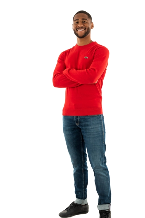 Pull leger lacoste ah1985 240 rouge