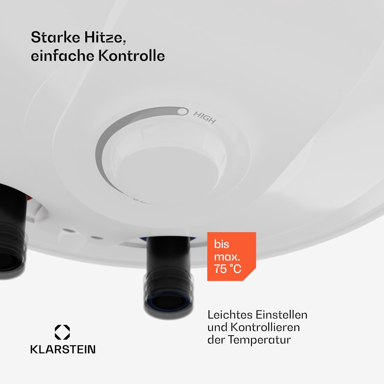 Klarstein Untertisch Durchlauferhitzer für Küche, Dusche & Badezimmer, 30L Elektrische Wasser-Durchlauferhitzer mit 1500W zur Wandmontage, Elektrischer Durchlauferhitzer Untertischgerät für Spüle