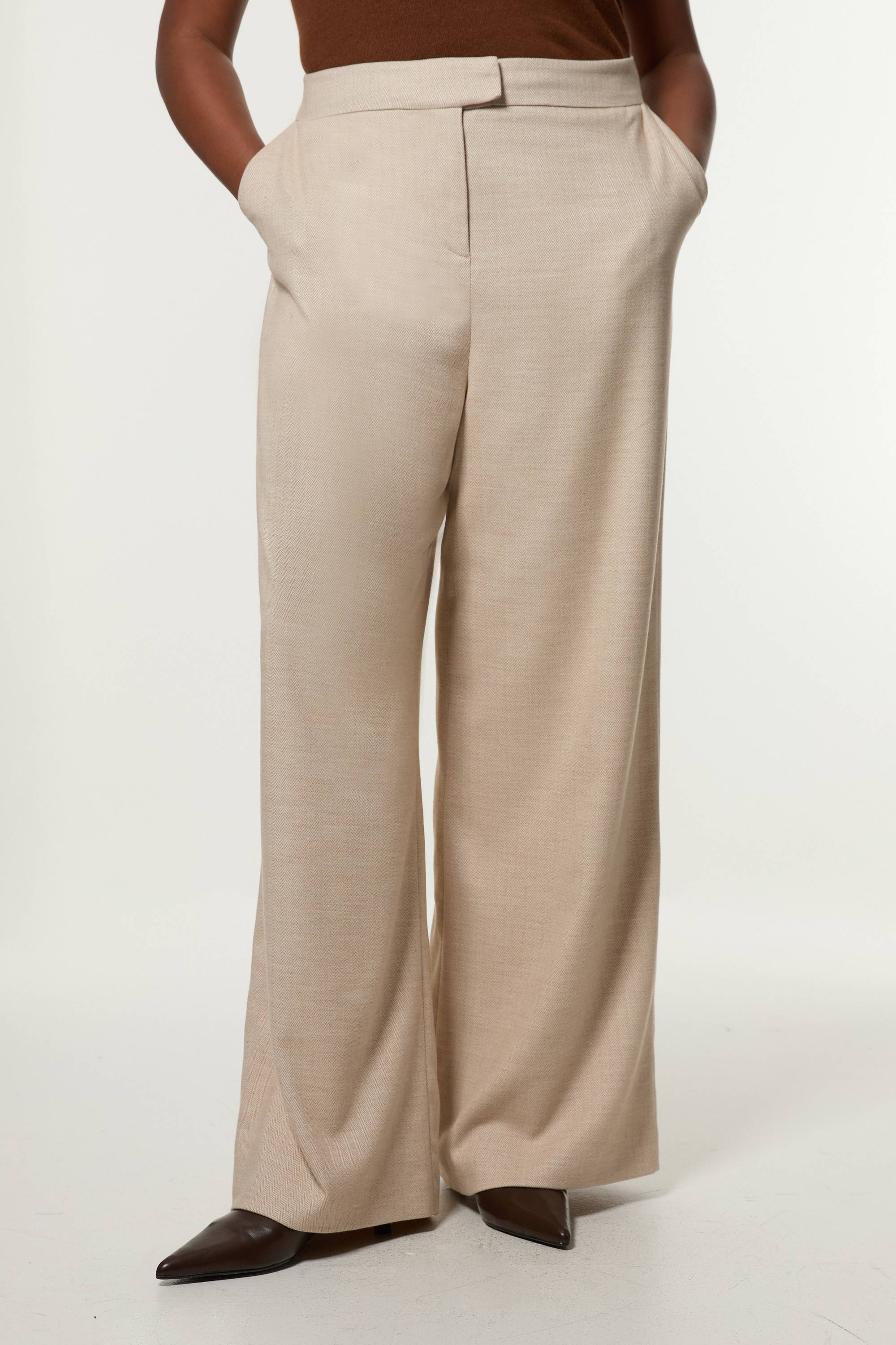 KarenMillen Pantalon Large Tailleur À Chevrons Grande Taille