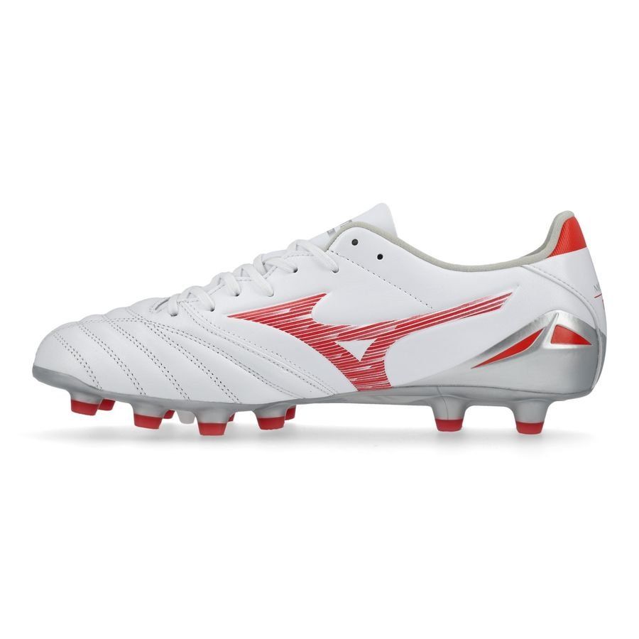 Mizuno Morelia Neo IV Pro FG/AG Charge - Blanc/Radiant Red