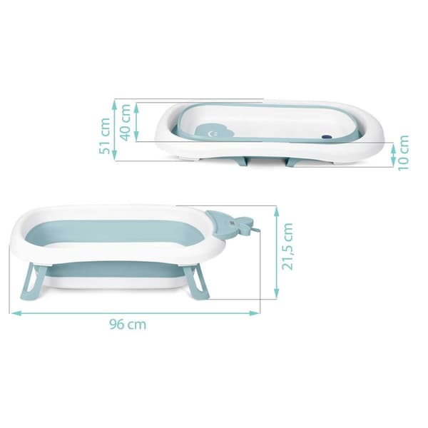 Babybadekar med termometer RK-282 Hvit/Blå