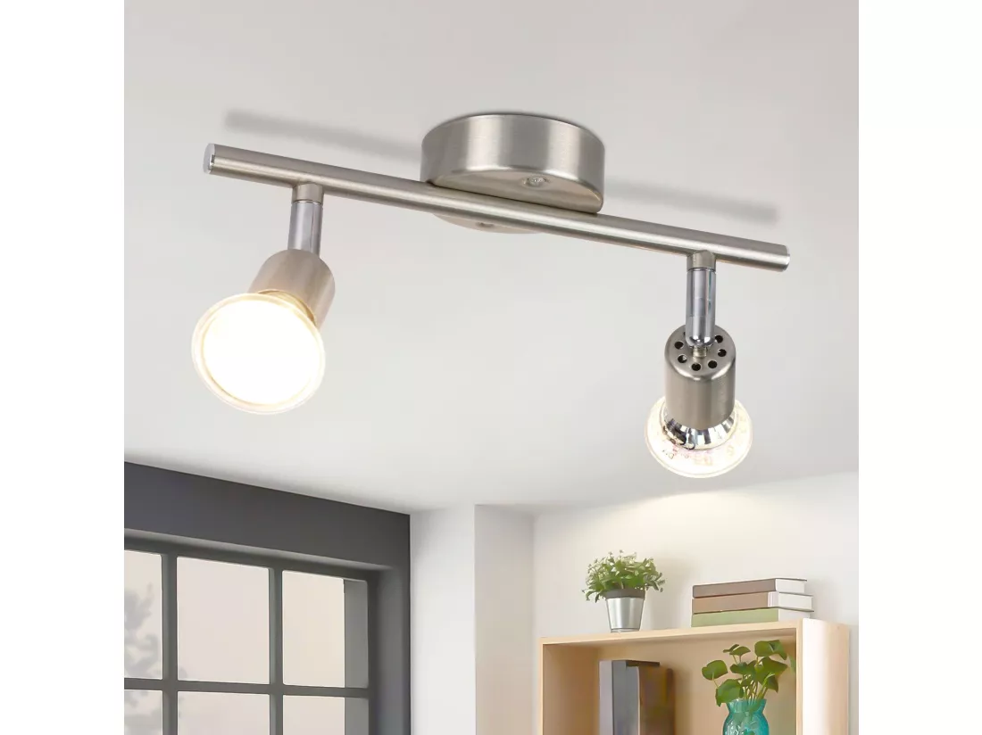 NETTLIFE Spot de plafond LED orientable GU10 2 flamme spots de plafond salon industriel orientable