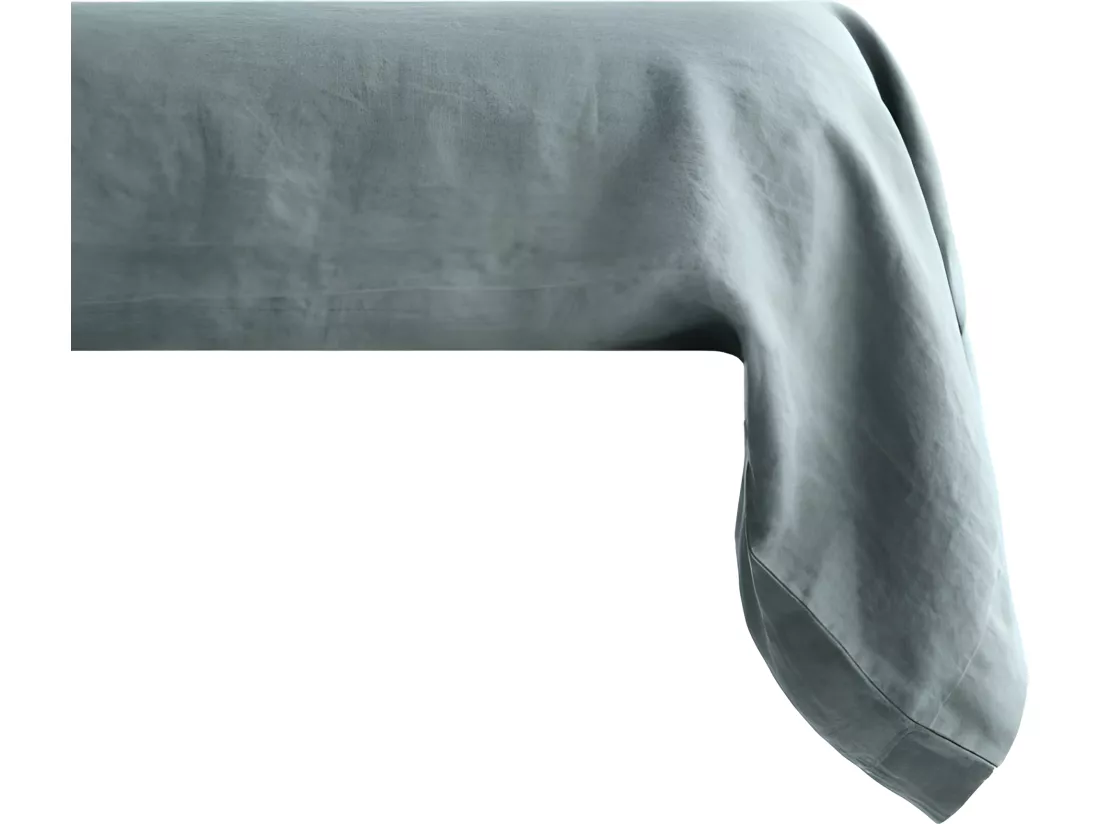 Taie de traversin Palace pur coton teint lavé, 63 fils/cm² Vent du sud - Palace Lichen - 43 x 195 cm