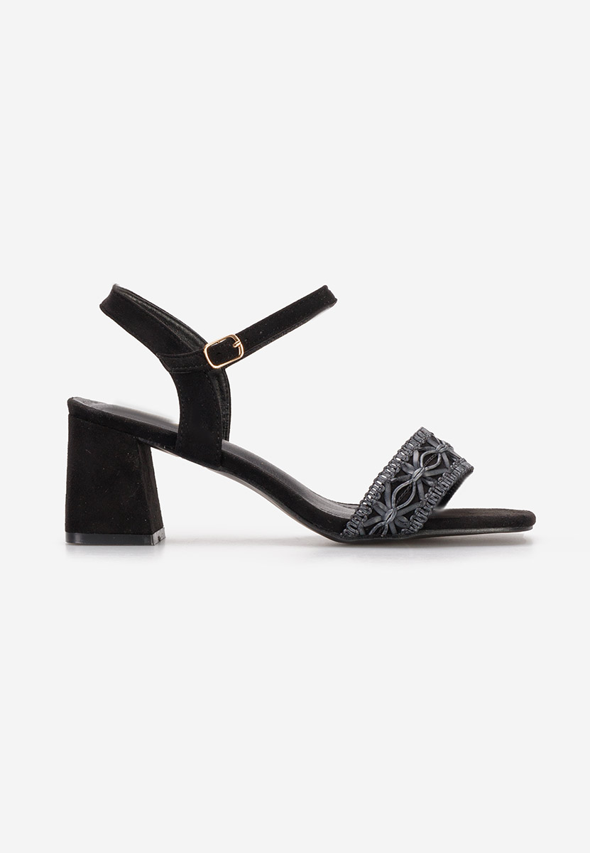 Sandales à talon épais noires Cornelia