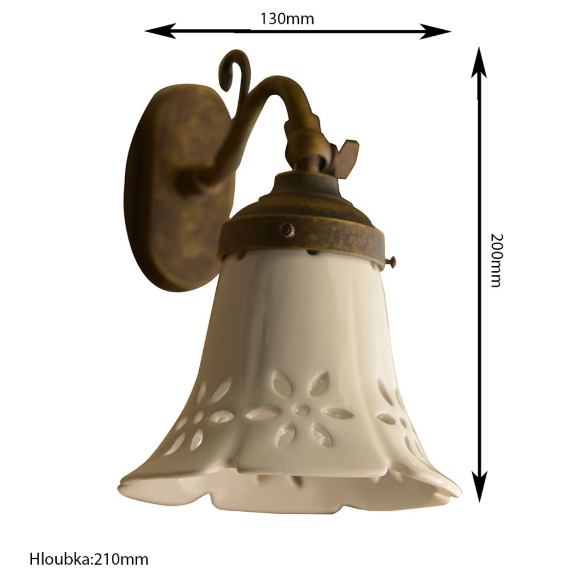 Sapho Vintage Marsala wandlamp E14 40W brons