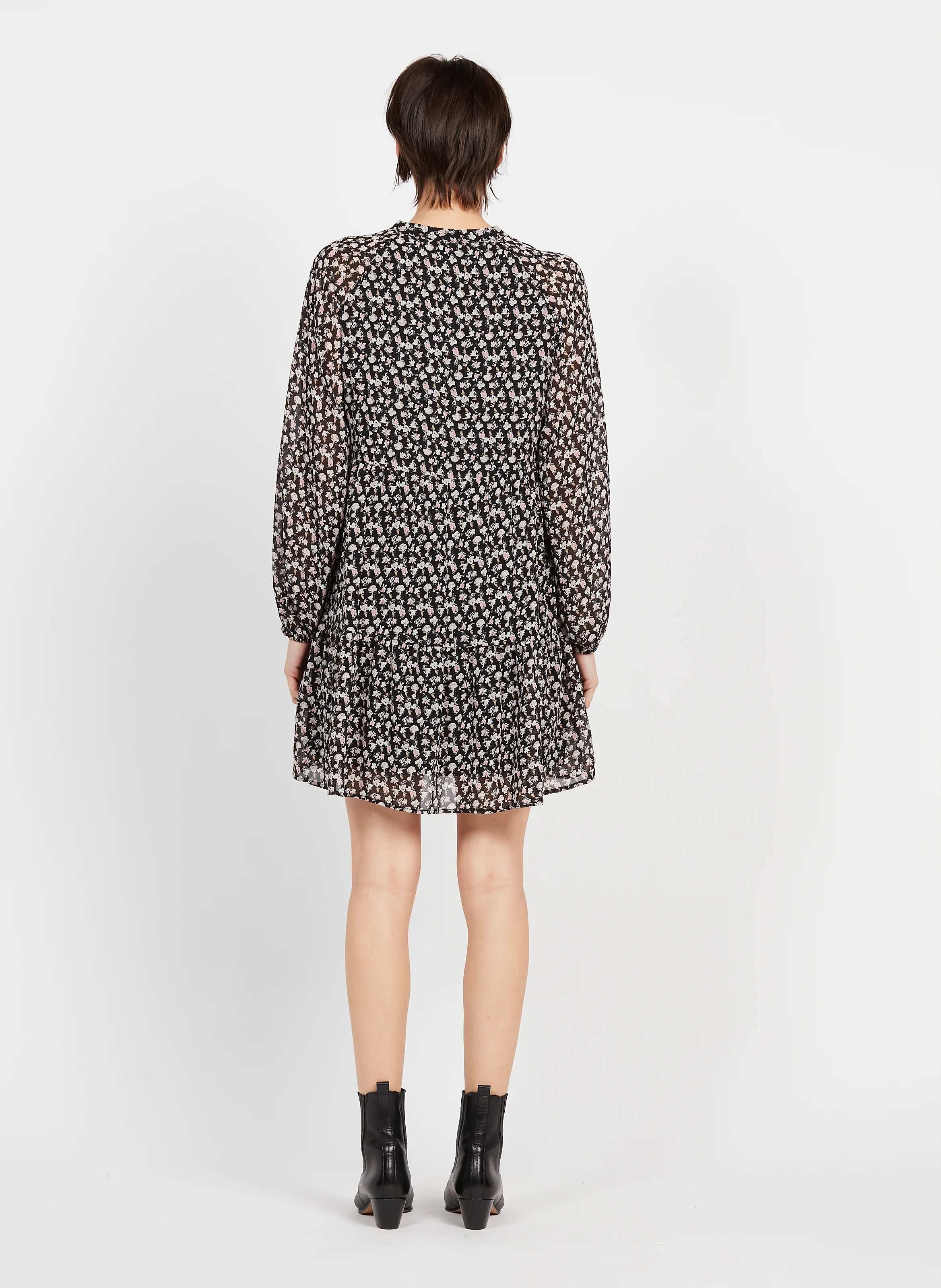 Mila Gia - Robe Mila Gia en voile à imprimé floral | Noir