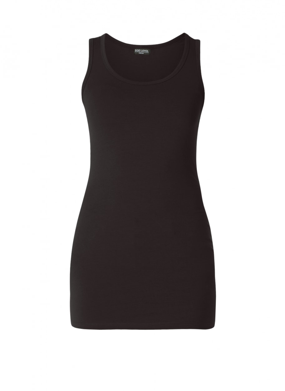 Base Level Curvy Longtop , mit weitem Rundhalsausschnitt