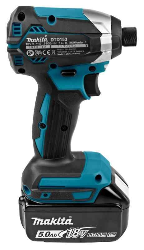Makita DTD153RTJ 18V Li-ion accu slagschroevendraaier set (2x 5.0Ah) in Mbox - koolborstelloos