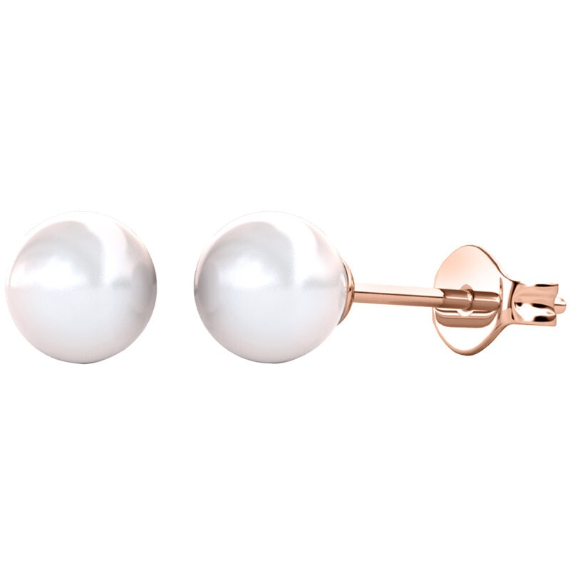 Boucles d'oreilles Full Moon Pearl - Perle - Laiton plaqué or rose 18 k