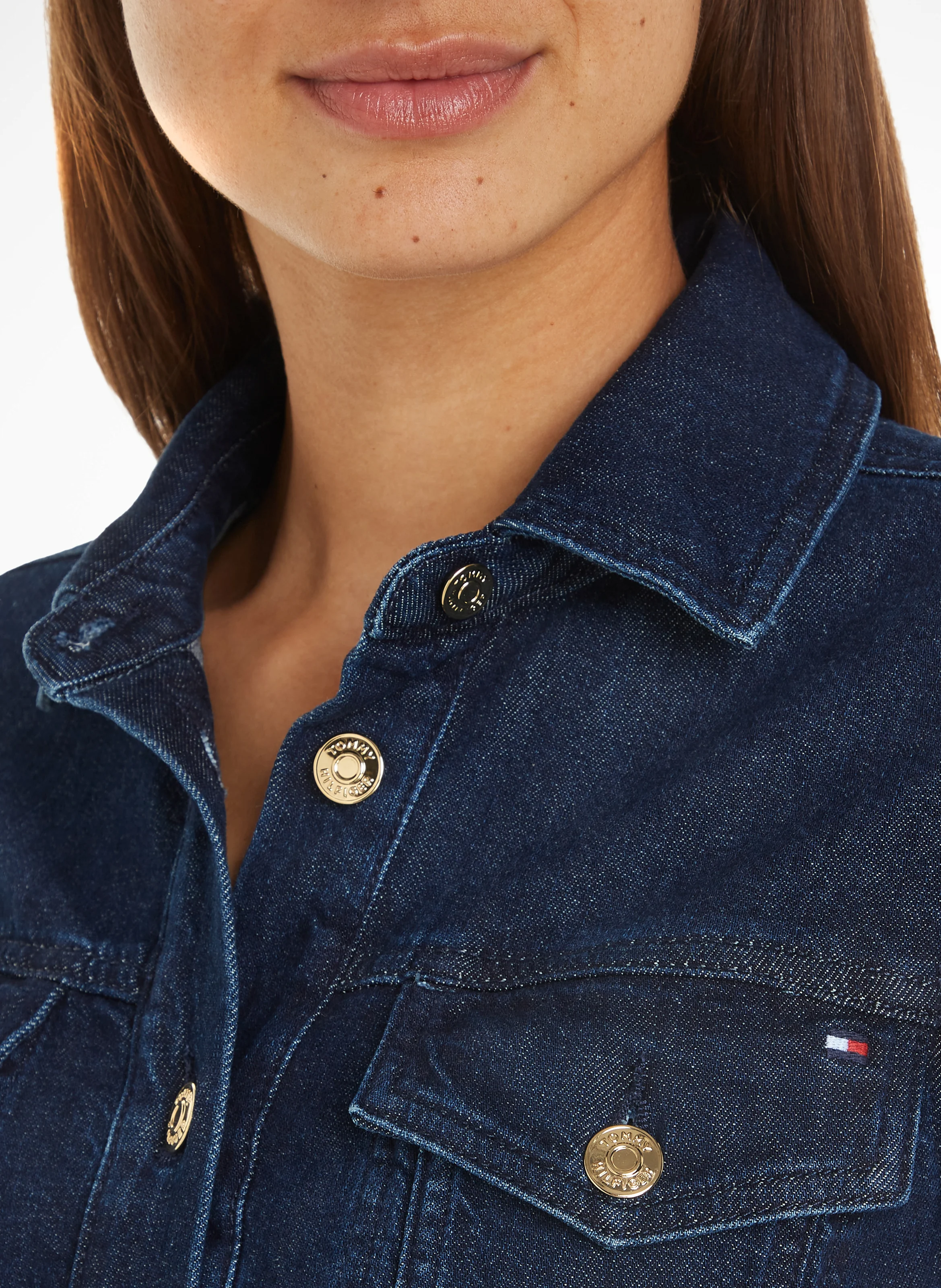 Robe midi denim en coton | Jean brut
